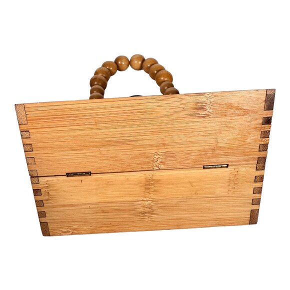 Asos Design Triangular Natural Bamboo Beaded Handled Bag Crossbody - Picture 5 of 11